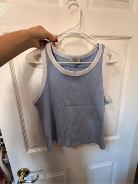 Ribbed Tank Top in Blue Like New